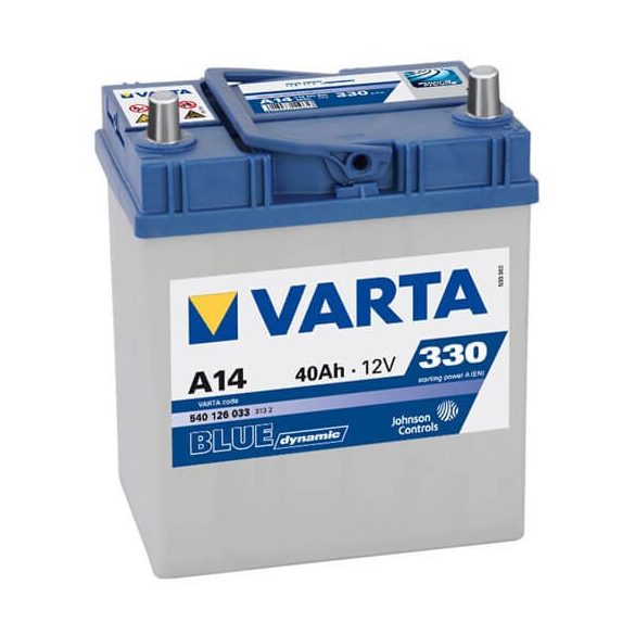 Varta Blue Dinamic 12V 40Ah 330A Asia 540126 autó akkumulátor jobb+  