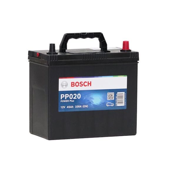 BOSCH PP020 Power Plus 12V 45Ah 330A autó akkumulátor Asia vékony JOBB+