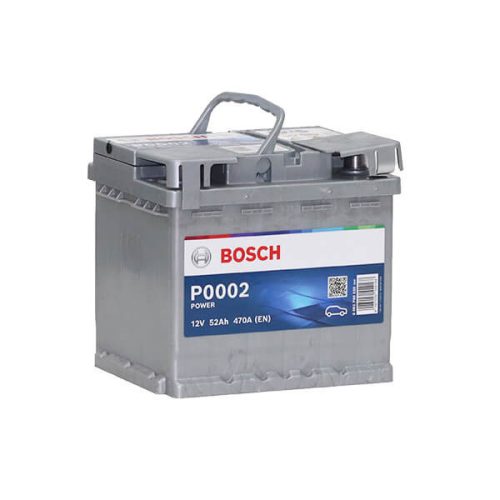 Bosch P0002 Power 12V 52Ah 470A autó akkumulátor JOBB+