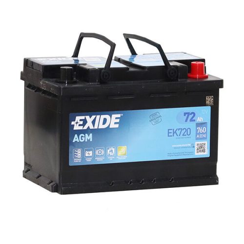 EXIDE Start-Stop AGM EK720 12V 72Ah 760A autó akkumulátor JOBB+