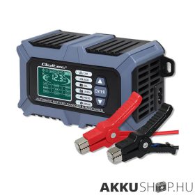   Qoltec Intelligens Akkumulátor töltő, Javitó + Teszter funkcióval 12V 6A LCD kijelző AGM LiFePO4 GEL