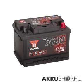 Yuasa 12V 60Ah 550A YBX3075 autó akkumulátor JOBB+