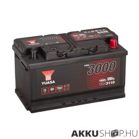 Yuasa 12V 80Ah 760A YBX3110 autó akkumulátor JOBB+