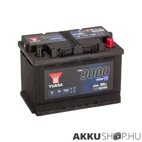   Yuasa 12V 70Ah 760A YBX9096 autó akkumulátor Start-Stop AGM JOBB+