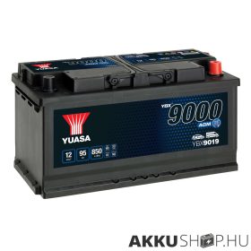   Yuasa 12V 95Ah 850A YBX9019 autó akkumulátor Start-Stop AGM JOBB+