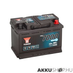   Yuasa 12V 75Ah 700A YBX7096 autó akkumulátor Start-Stop EFB JOBB+