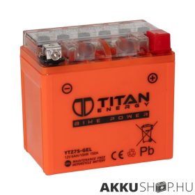   Titan Energy Bike Power YTZ7S-GEL 12V 6Ah 150A motorkerékpár akkumulátor JOBB+ gyz