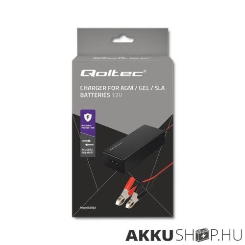 Qoltec automat akkumulátor töltő AGM GEL SLA 12V 2A 1,8m