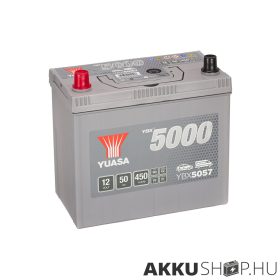 Yuasa 12V 50Ah 450A YBX5057 Autó akkumulátor BAL+
