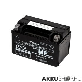 Yuasa 12V 6Ah 105A YTX7A Motorkerékpár kkumulátor BAL+