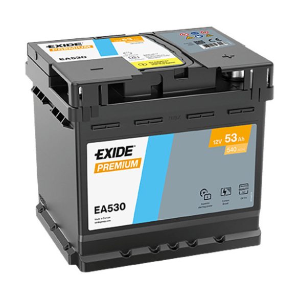 EXIDE Premium EA530 53Ah 540A autó akkumulátor jobb+  