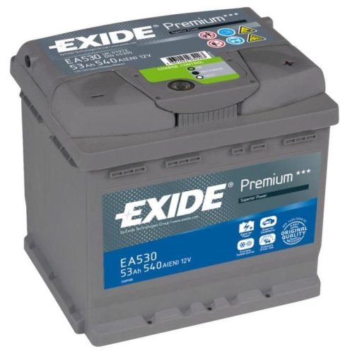 EXIDE Premium EA530 53Ah 540A autó akkumulátor jobb+  