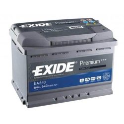 EXIDE Premium EA640 64Ah 640A autó akkumulátor jobb+  