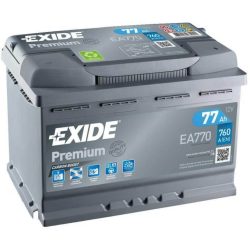 EXIDE Premium EA770 77Ah 760A autó akkumulátor jobb+  