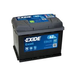 EXIDE Excell EB620 62Ah 540A autó akkumulátor jobb+  