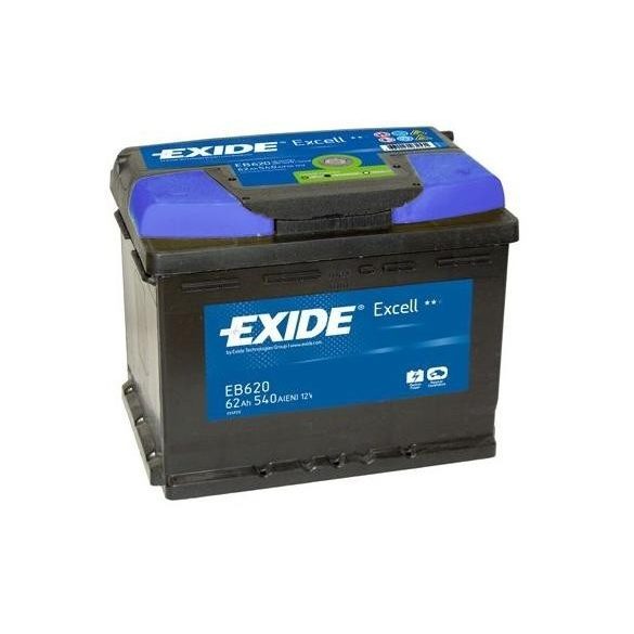 EXIDE Excell EB620 62Ah 540A autó akkumulátor jobb+  