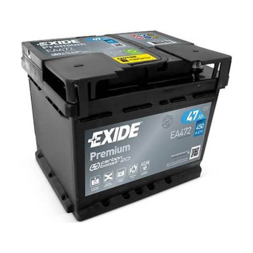 47Ah EXIDE Premium EA472 autó akkumulátor JOBB+
