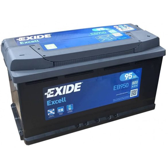 EXIDE Excell EB950 95Ah 800A autó akkumulátor jobb+  