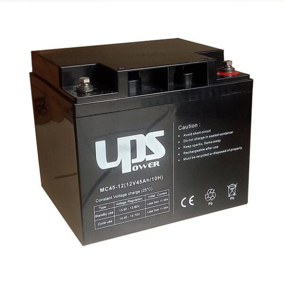 UPS Power 12V 45Ah zselés akkumulátor (MC45-12)