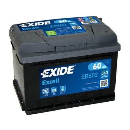 EXIDE Excell EB602 60Ah 540A autó akkumulátor jobb+  