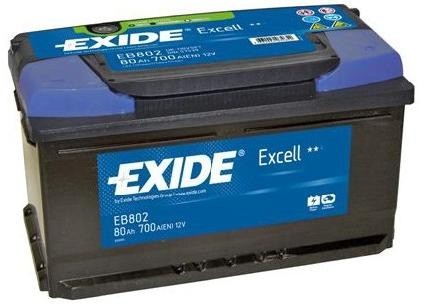 EXIDE Excell EB802 80Ah 700A autó akkumulátor jobb+  