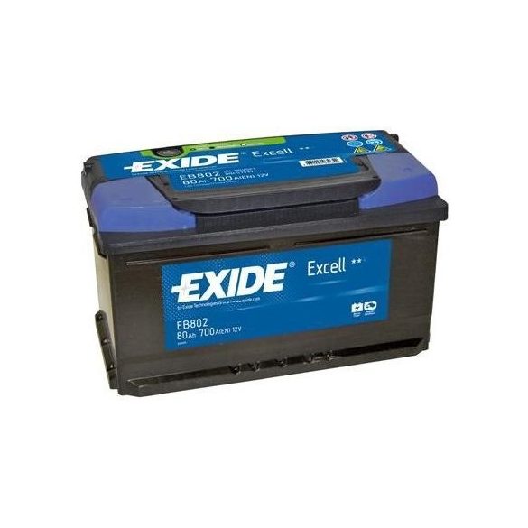 EXIDE Excell EB802 80Ah 700A autó akkumulátor jobb+  
