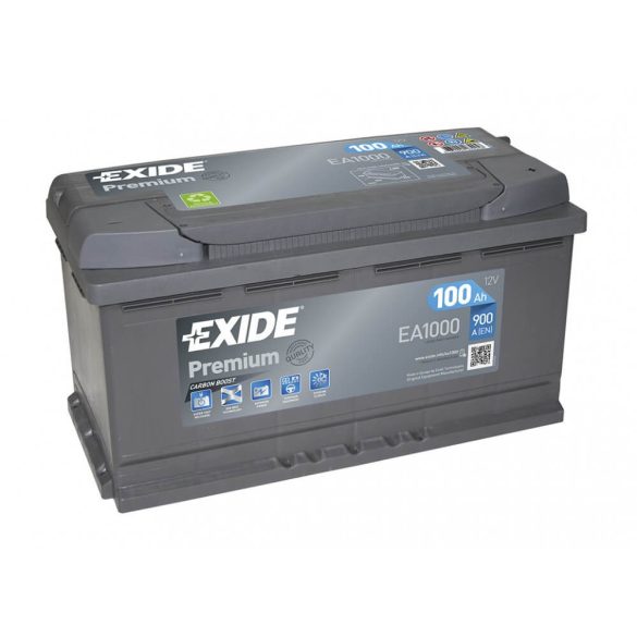 EXIDE Premium EA1000 100Ah 900A autó akkumulátor jobb+  