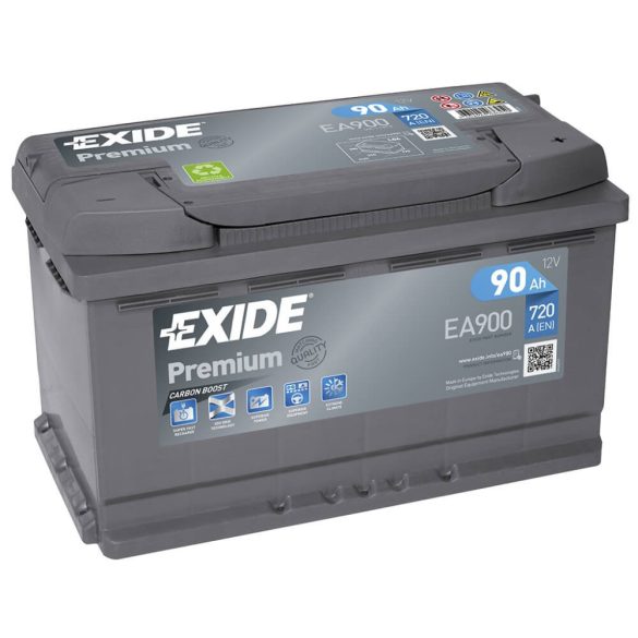 EXIDE Premium EA900 90Ah 720A autó akkumulátor jobb+  