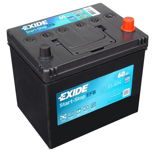 EXIDE Start-Stop EFB EL604 60Ah autó akkumulátor jobb+