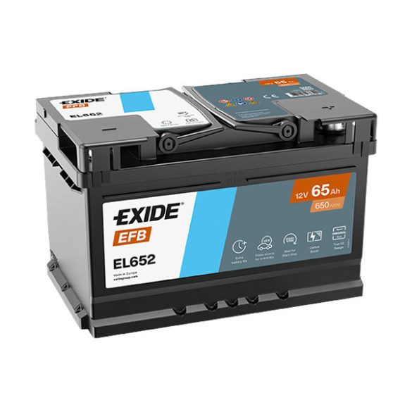 EXIDE Start-Stop EFB EL652 65Ah 650A JOBB+ autó akkumulátor