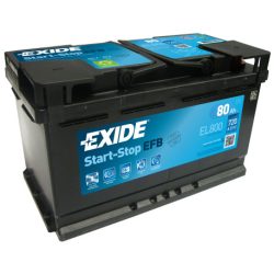 EXIDE Start-Stop EFB EL800 12V 80Ah autó akkumulátor jobb+