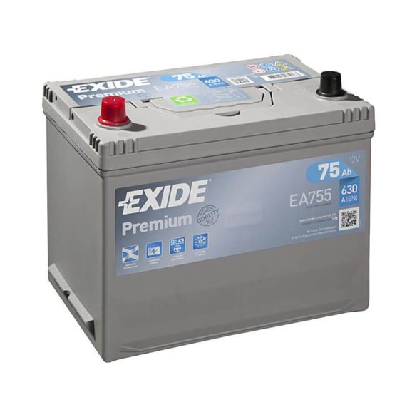 EXIDE Premium EA755 75Ah 630A autó akkumulátor BAL+