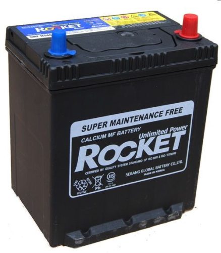 Rocket 35Ah 12V autó akkumulátor NS40ENL ASIA vékonysaru jobb+  