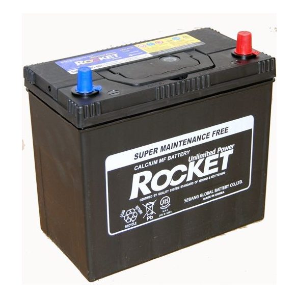 Rocket 45Ah 12V autó akkumulátor NX100-S6L ASIA vékonysaru jobb+  