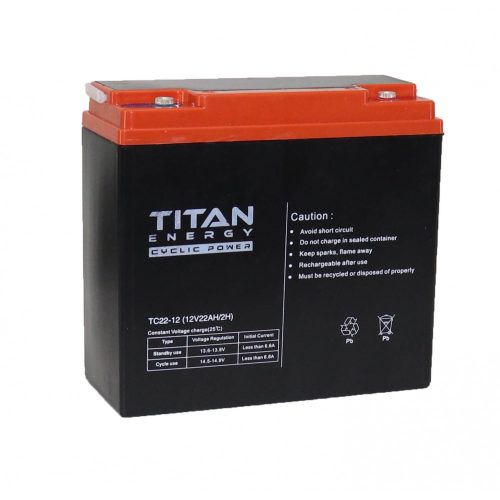 TitanEnergy CyclicPower 12V 22Ah kerékpár akkumulátor 6-DZM-22 zselés