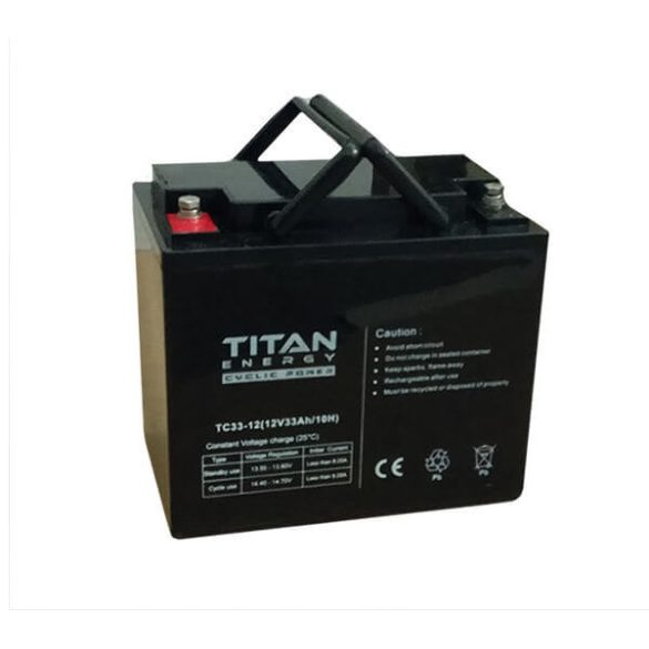 TitanEnergy CyclicPower 12V 33Ah kerekesszék akkumulátor TC33-12 zselés