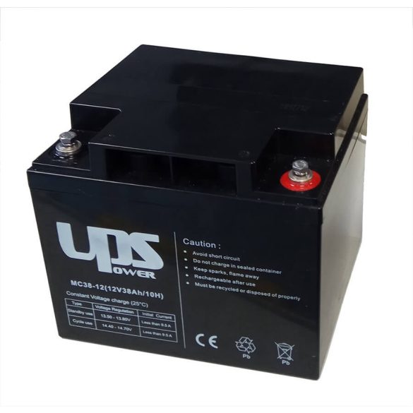 UPS Power 12V 38Ah zselés akkumulátor (MC38-12)