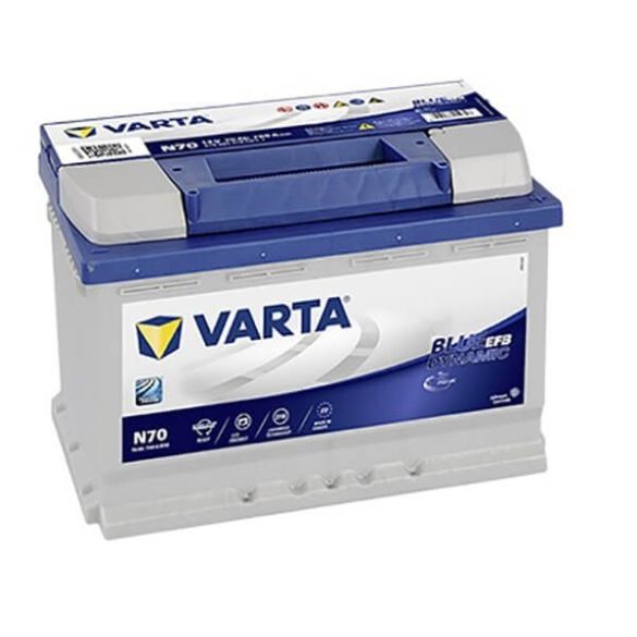 VARTA 12V EFB 70Ah 570500 START-STOP N70 autó akkumulátor JOBB+