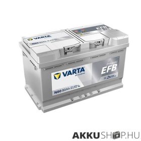   VARTA 12V EFB 80Ah 800A 580500 Start-stop autó akkumulátor N80 JOBB+