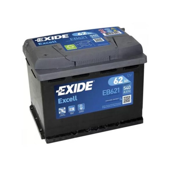 EXIDE Excell EB621 62Ah 540A  242x175x190mm akku BAL+